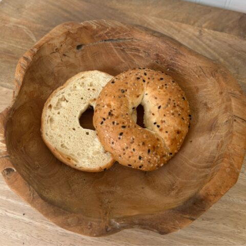 Bagel with seeds and seasoning