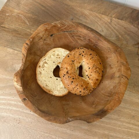 Bagel with seeds and seasoning